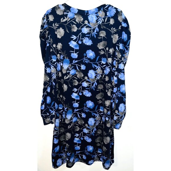 LuLaRoe Womens 2XL Floral Long-Sleeve V-Neck Dress - Picture 2 of 3